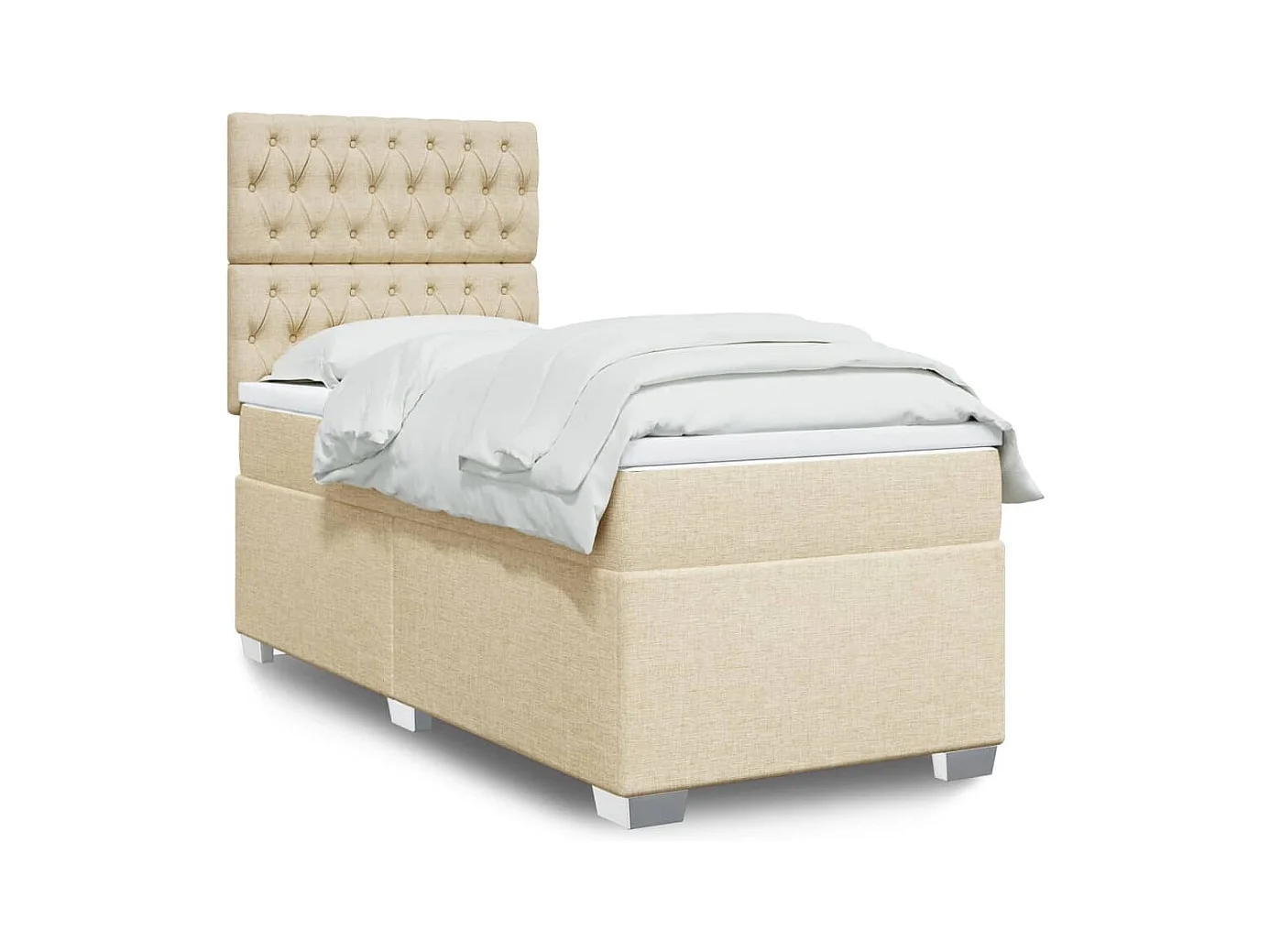 Boxspringbett mit Matratze Creme 80x200 cm Stoff