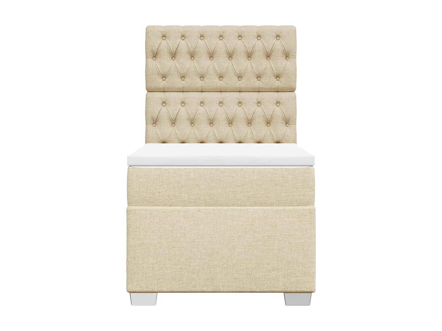 Sommier à lattes de lit avec matelas Crème 80x200 cm Tissu