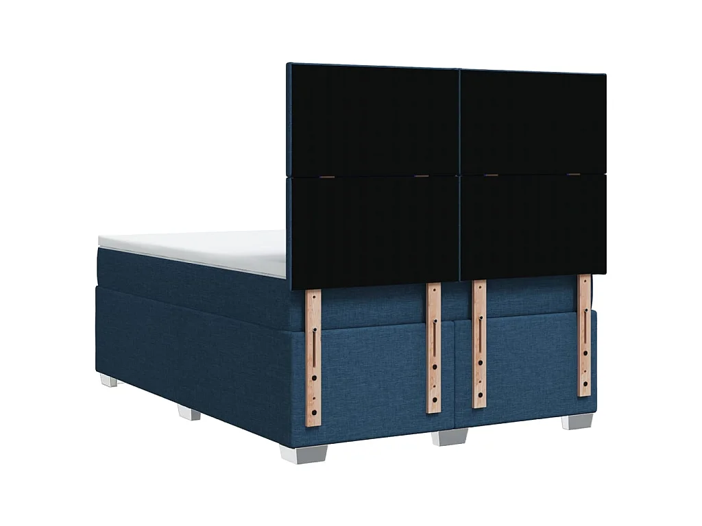 Sommier à lattes de lit avec matelas Bleu 160x200 cm Tissu
