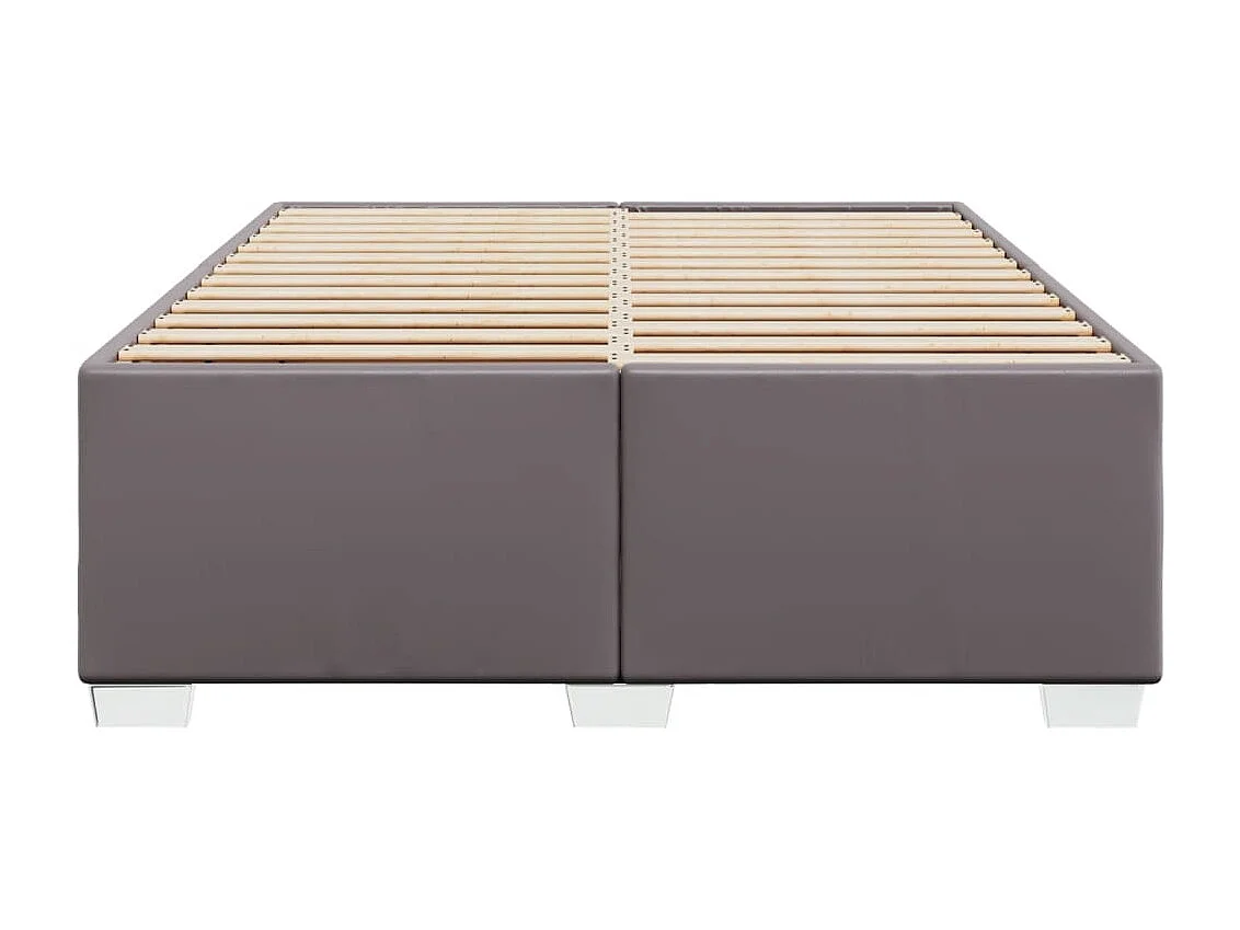 Estructura de cama sin colchón cuero sintético gris 160x200 cm