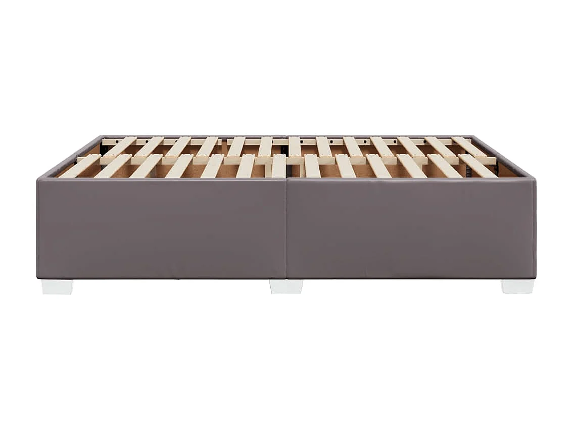 Estructura de cama sin colchón cuero sintético gris 160x200 cm
