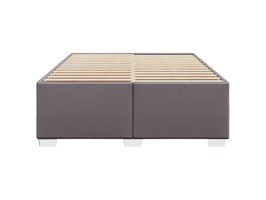 Estructura de cama sin colchón cuero sintético gris 160x200 cm