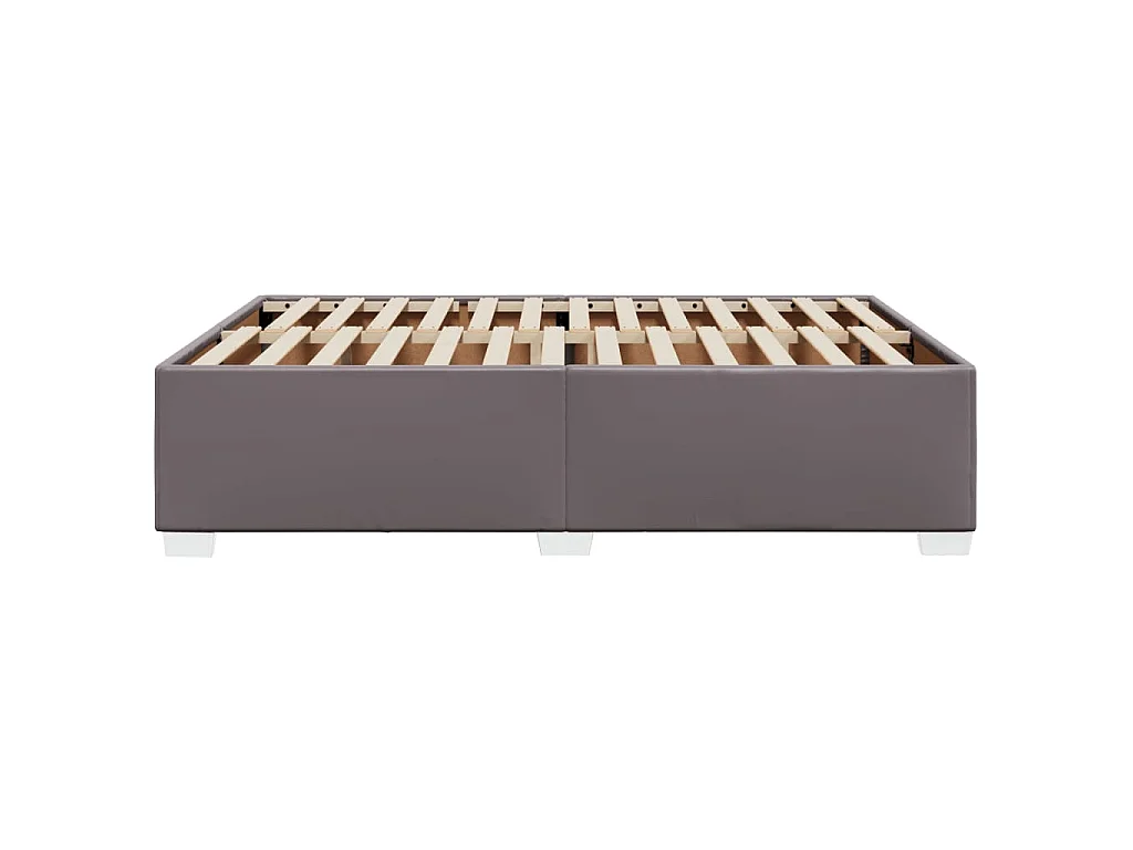 Estructura de cama sin colchón cuero sintético gris 160x200 cm