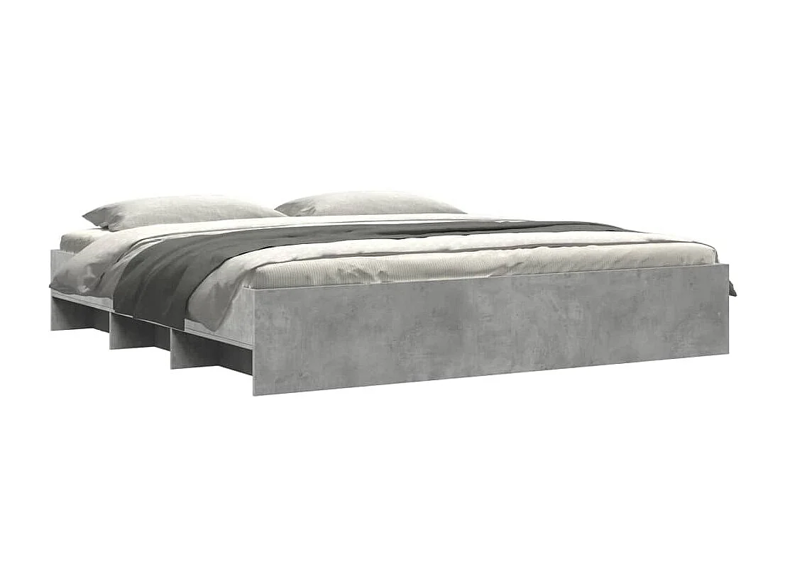 Cadre de lit sans matelas gris béton 180x200 cm bois ingénierie