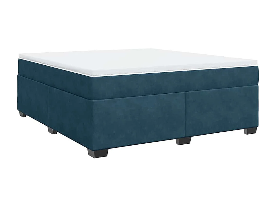 Sommier à lattes de lit et matelas Bleu foncé 180x200cm Velours