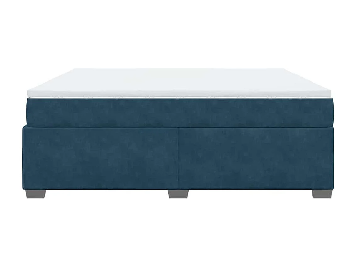 Sommier à lattes de lit et matelas Bleu foncé 180x200cm Velours