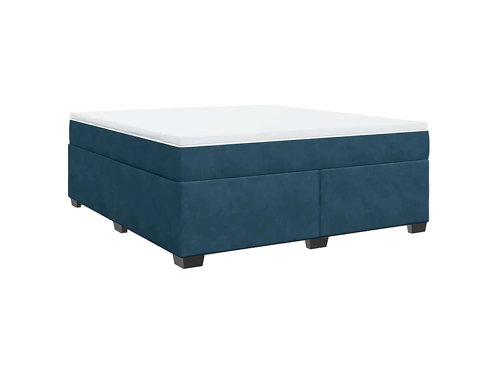 Boxspring met matras fluweel donkerblauw 180x200 cm