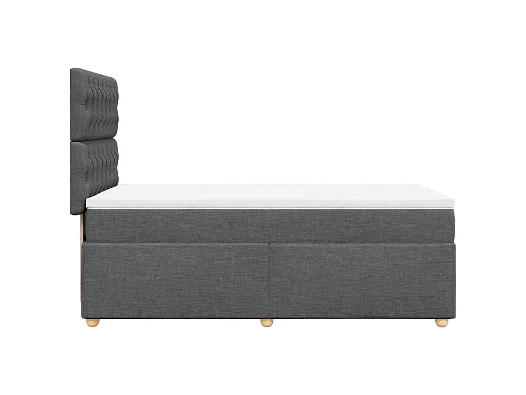 Sommier à lattes de lit avec matelas Gris foncé 100x200cm Tissu