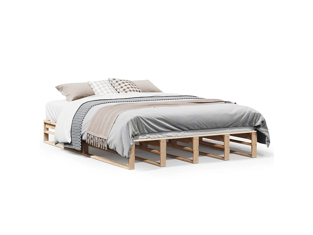 Cadre de lit sans matelas 160x200 cm bois massif de pin