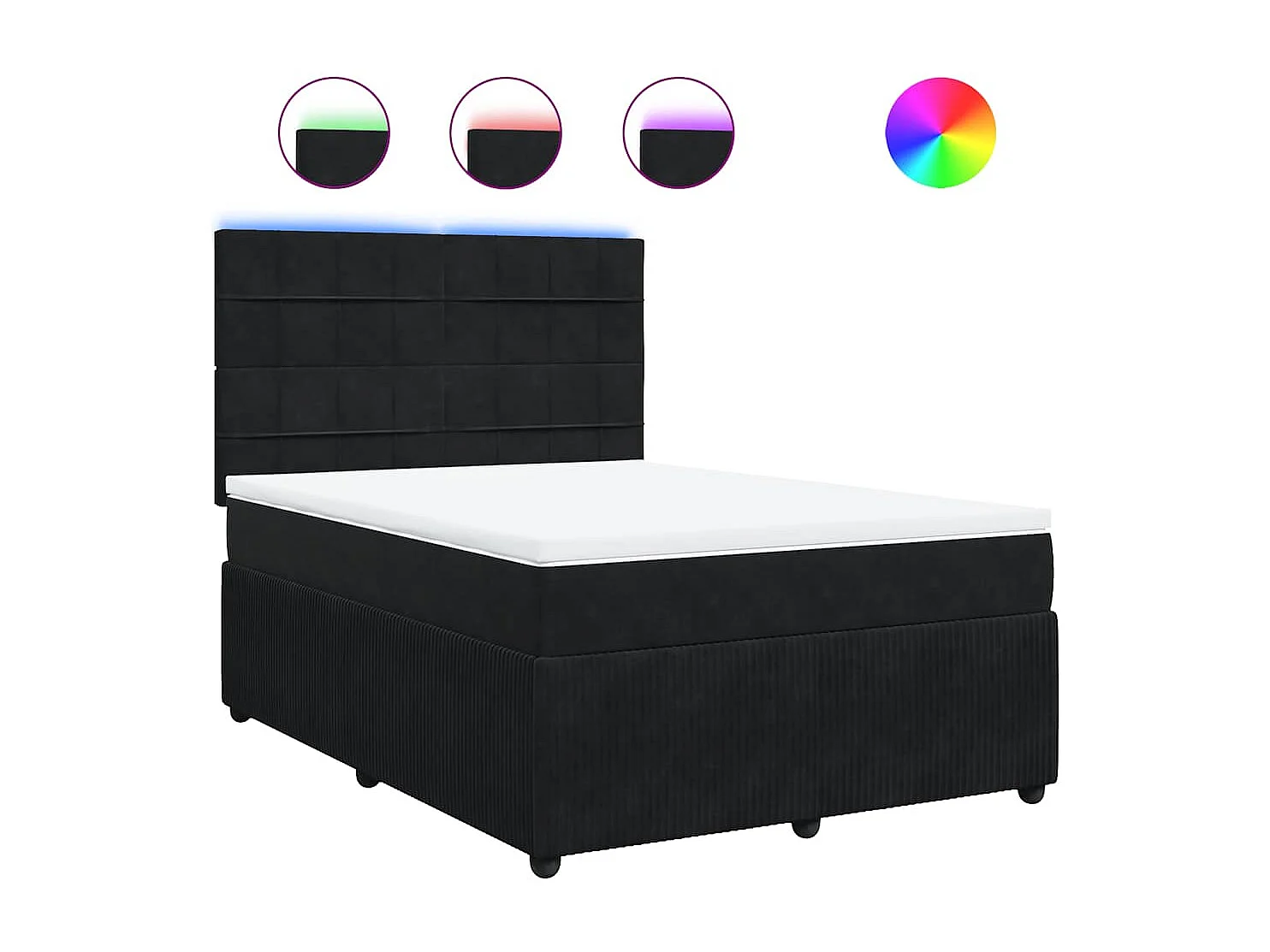 Boxspring met matras fluweel zwart 160x200 cm