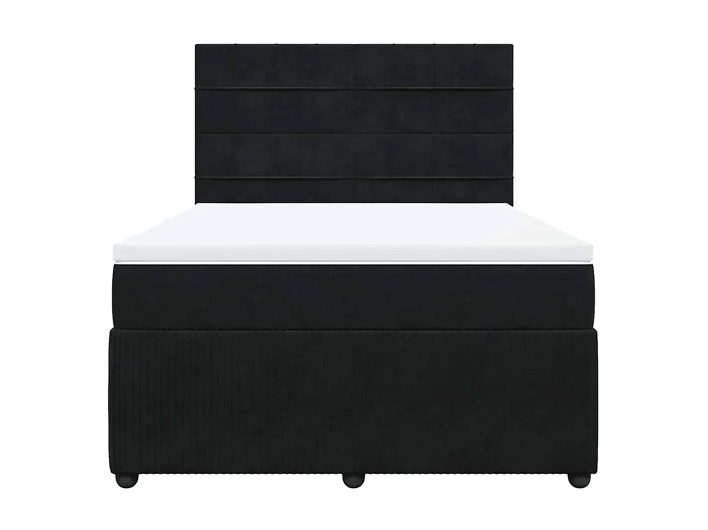 Boxspringbett mit Matratze Schwarz 160x200 cm Samt