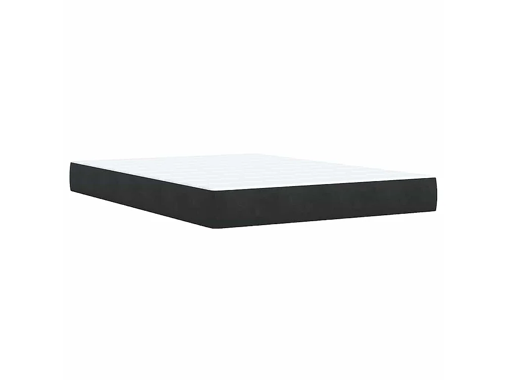 Cama box spring con colchón terciopelo negro 160x200 cm