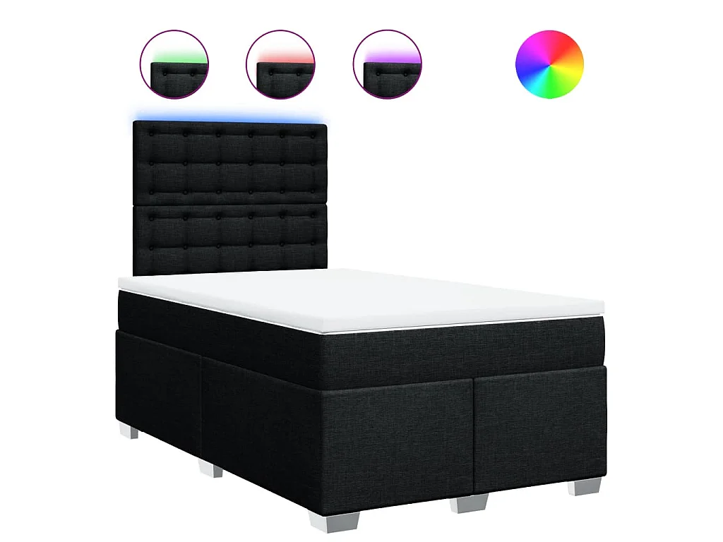 Boxspring met matras stof zwart 120x190 cm