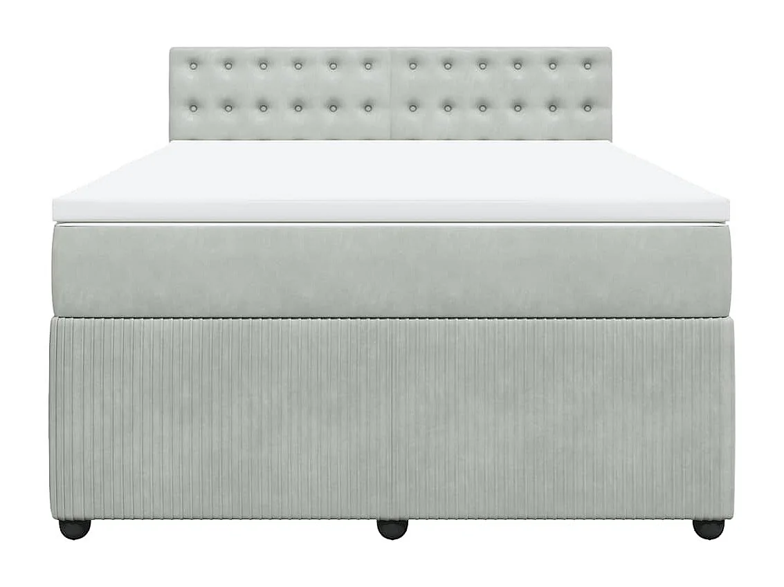 Boxspring met matras fluweel lichtgrijs 160x200 cm