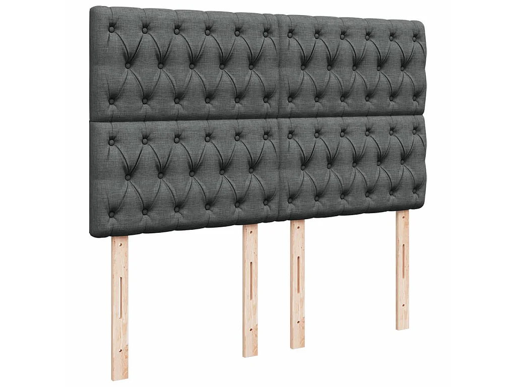 Cama box spring con colchón tela gris oscuro 160x200 cm