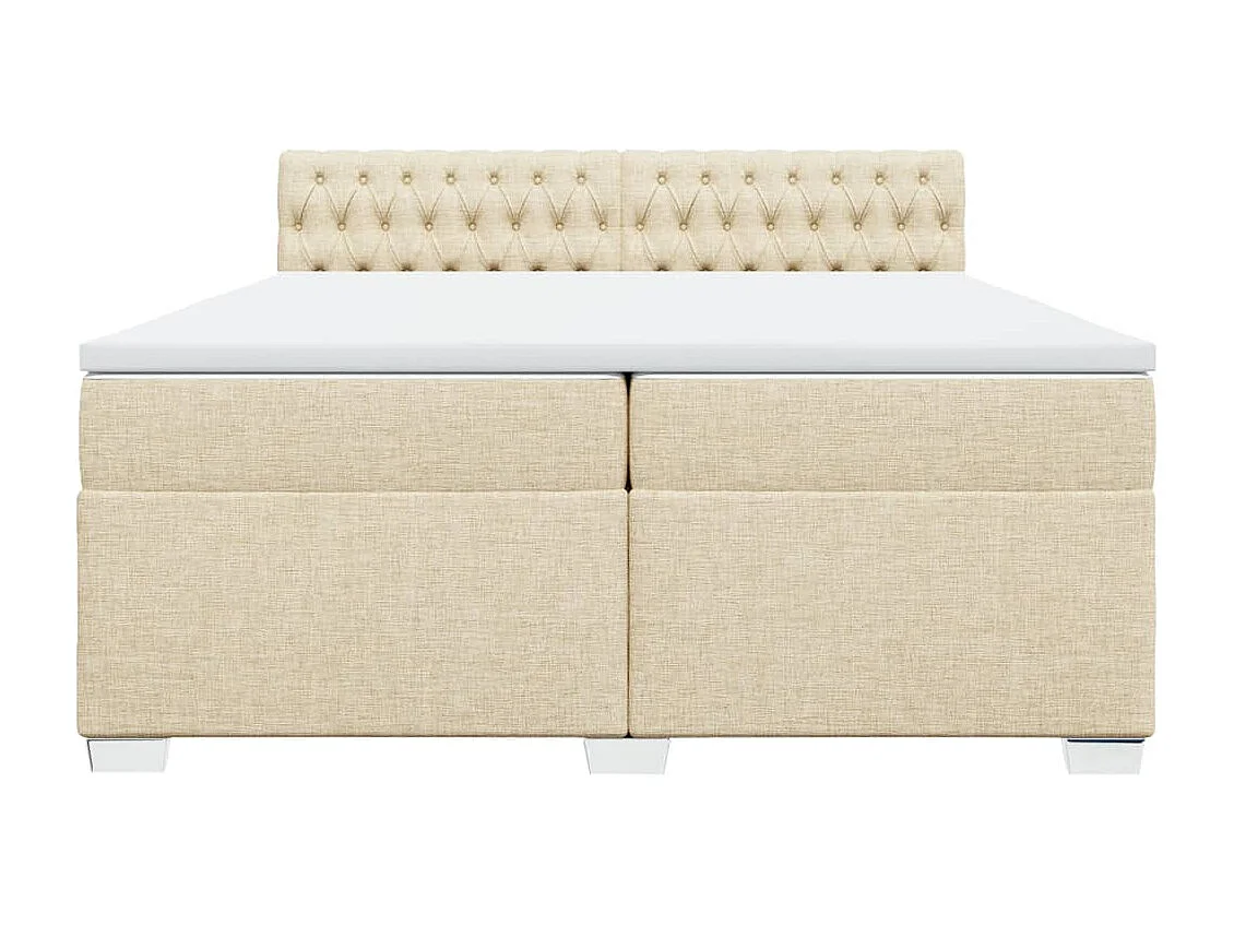 Giroletto a Molle con Materasso Crema 200x200 cm in Tessuto