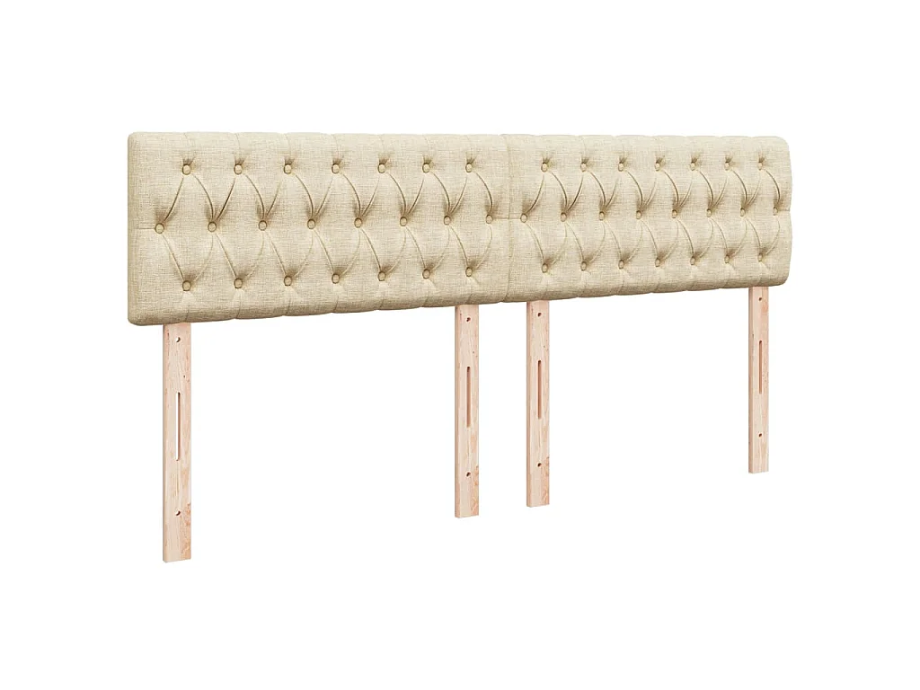 Boxspringbett mit Matratze Creme 200x200 cm Stoff