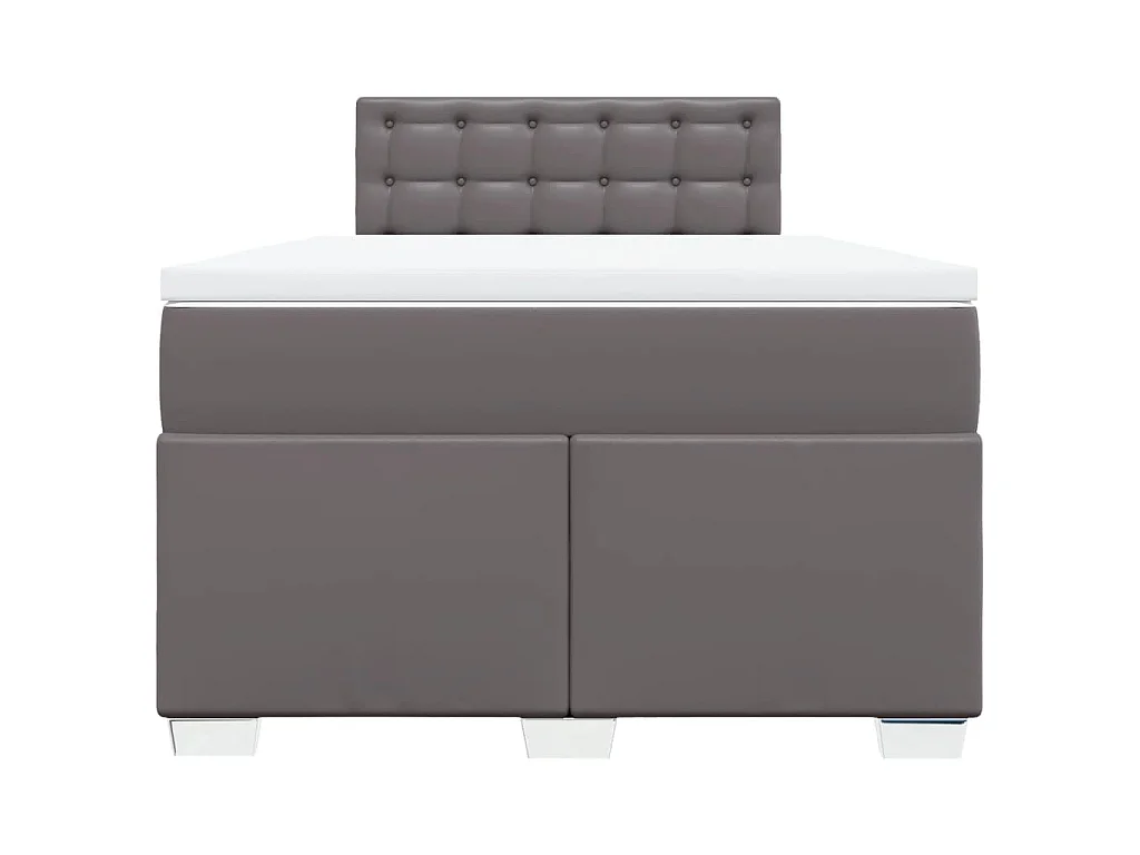 Boxspring met matras kunstleer grijs 120x190 cm