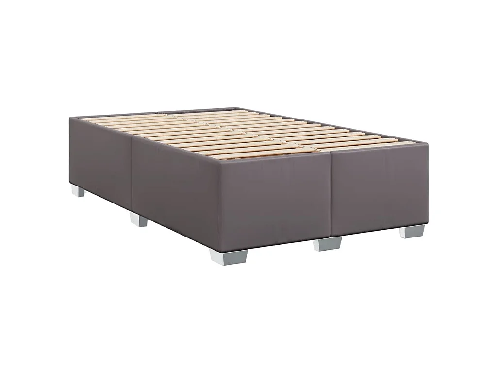 Boxspring met matras kunstleer grijs 120x190 cm
