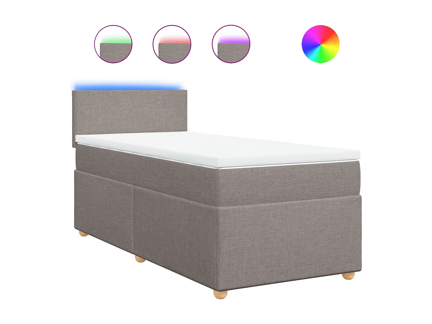 Sommier à lattes de lit avec matelas Taupe 100x200 cm Tissu