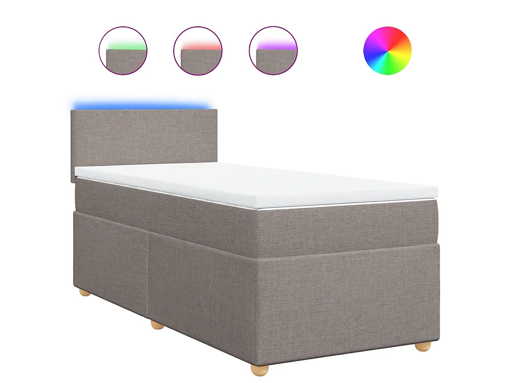 Boxspringbett mit Matratze Taupe 100x200 cm Stoff