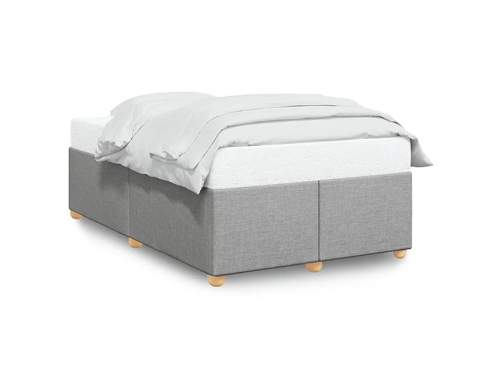 Cadre de lit sans matelas gris clair 120x200 cm tissu