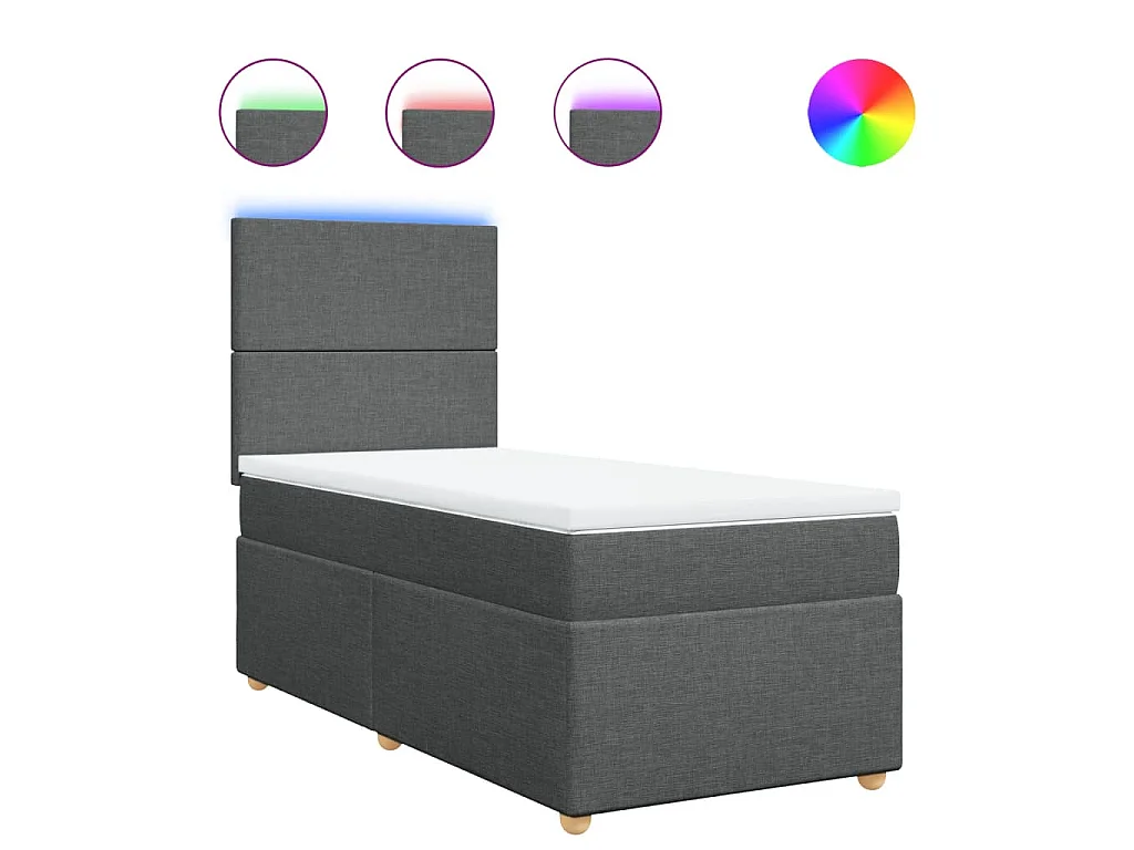 Boxspringbett mit Matratze Dunkelgrau 100x200 cm Stoff