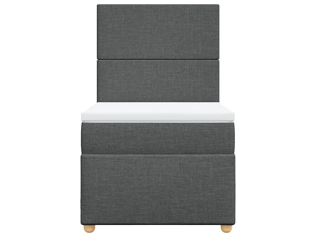 Boxspringbett mit Matratze Dunkelgrau 100x200 cm Stoff