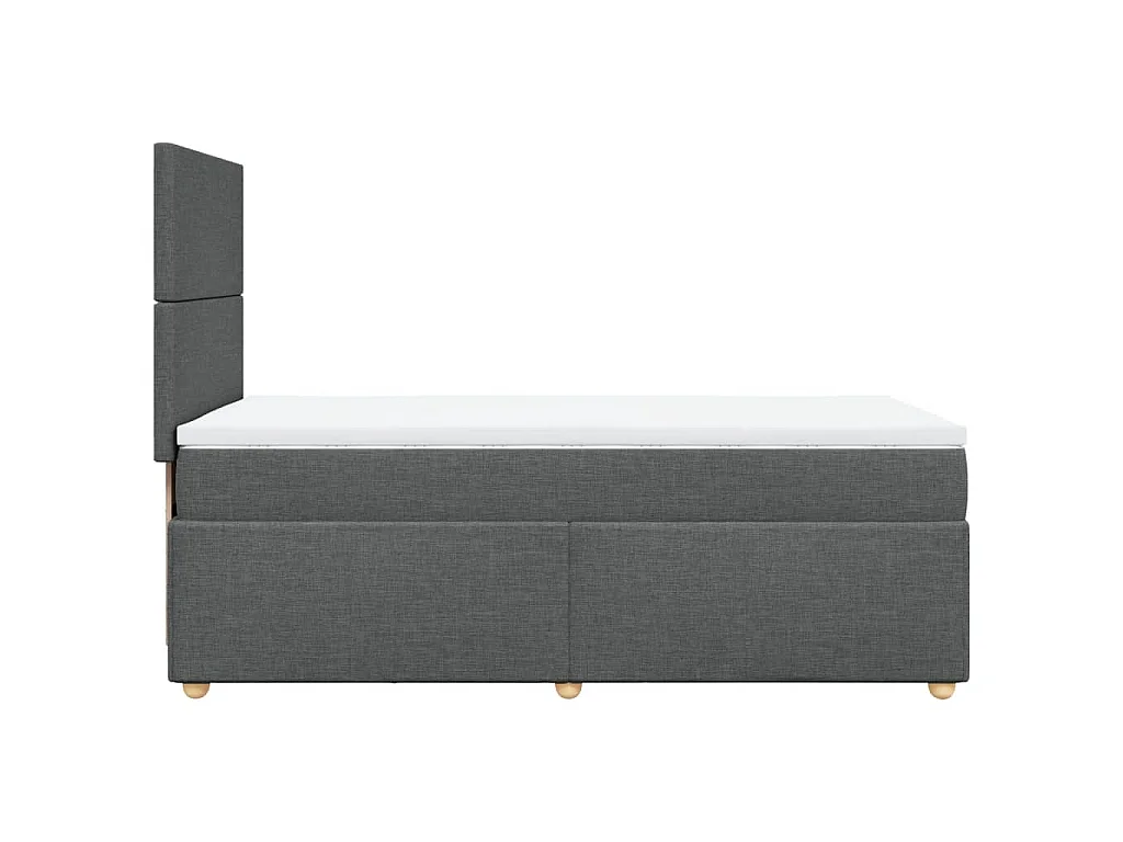 Boxspringbett mit Matratze Dunkelgrau 100x200 cm Stoff