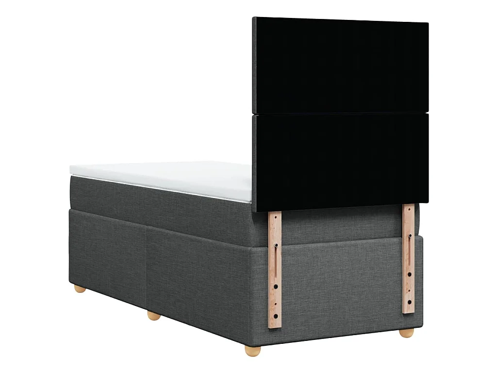 Boxspringbett mit Matratze Dunkelgrau 100x200 cm Stoff