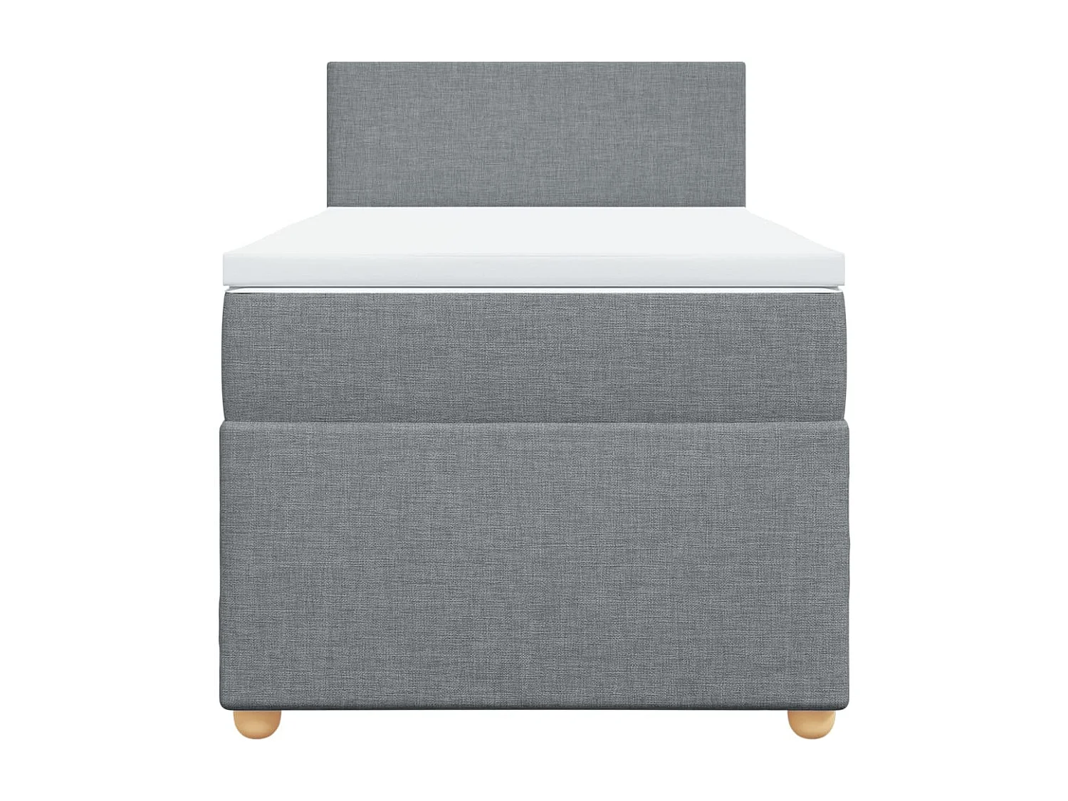 Boxspringbett mit Matratze Hellgrau 100x200 cm Stoff