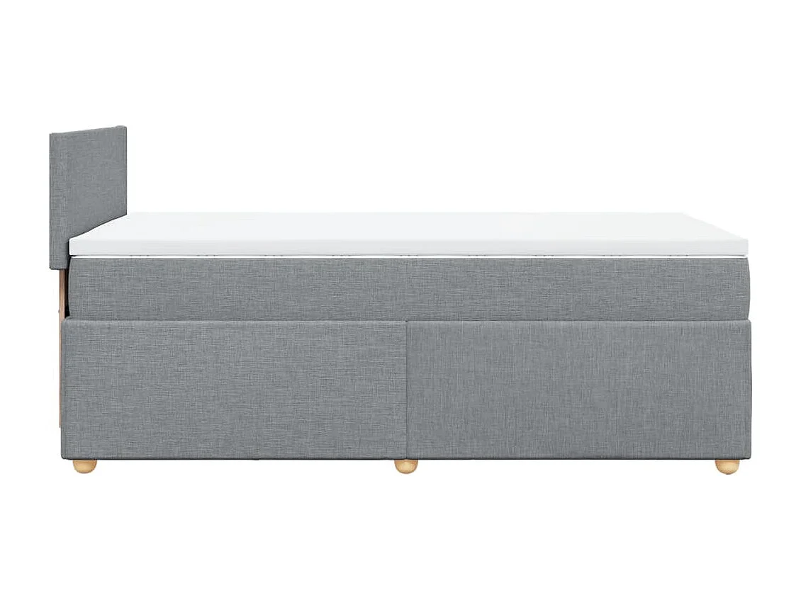 Boxspringbett mit Matratze Hellgrau 100x200 cm Stoff