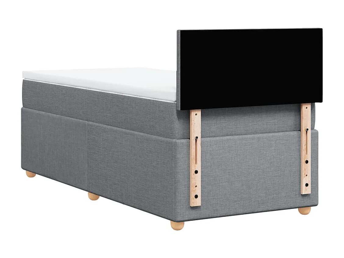 Boxspringbett mit Matratze Hellgrau 100x200 cm Stoff