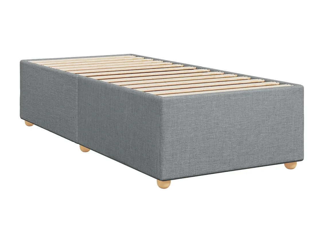 Boxspringbett mit Matratze Hellgrau 100x200 cm Stoff