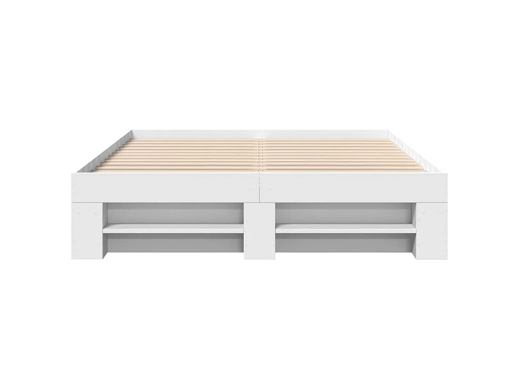 Cadre de lit sans matelas blanc 135x190 cm bois d'ingénierie