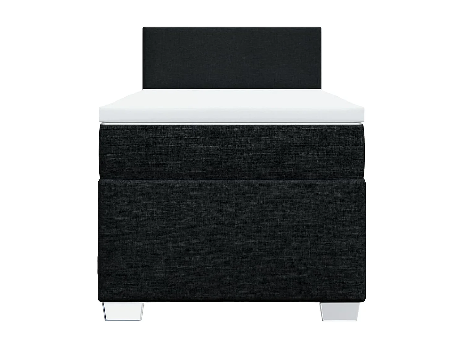 Giroletto a Molle con Materasso Nero 90x190 cm in Tessuto