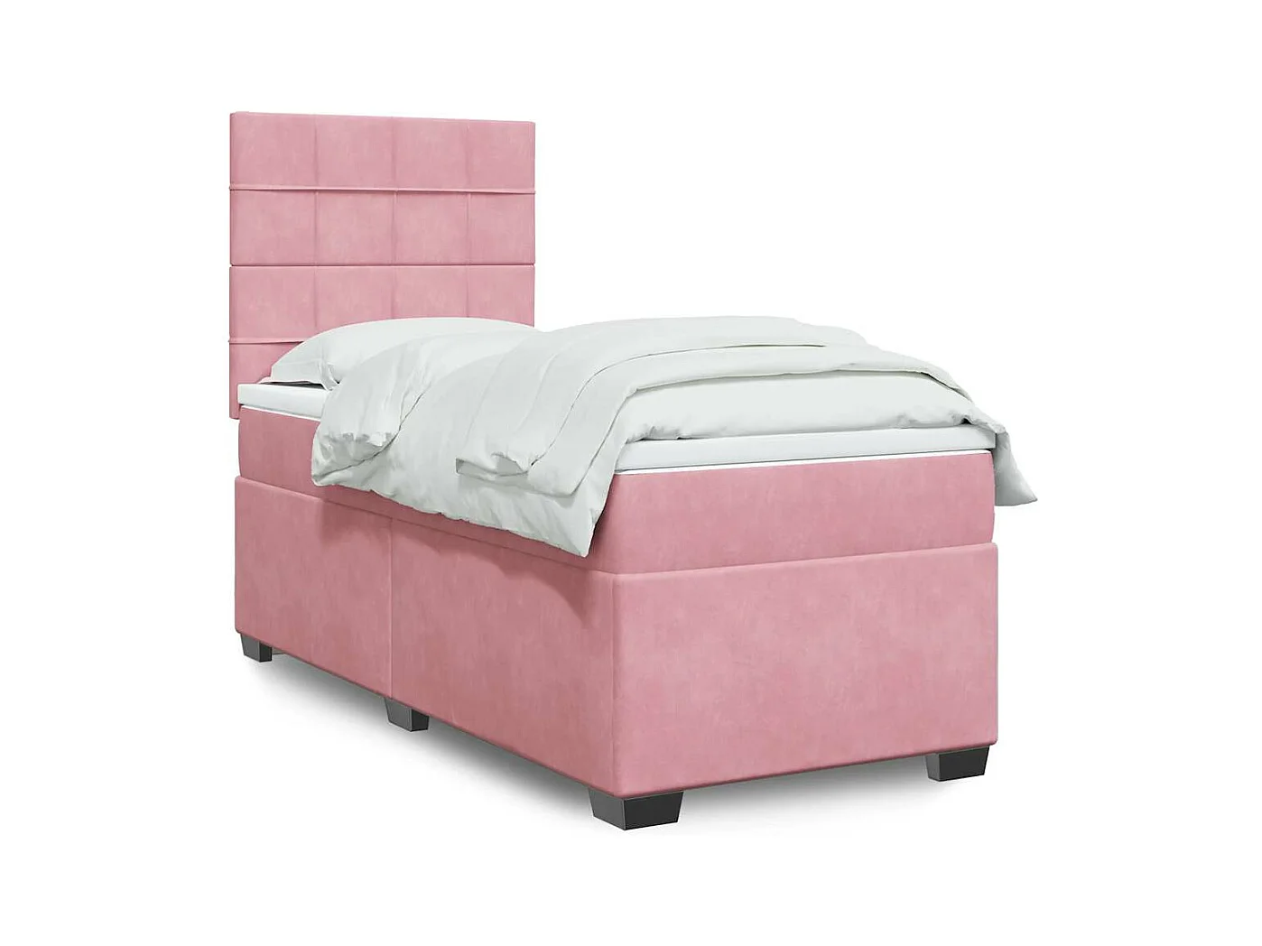 Sommier à lattes de lit avec matelas Rose 100x200 cm Velours