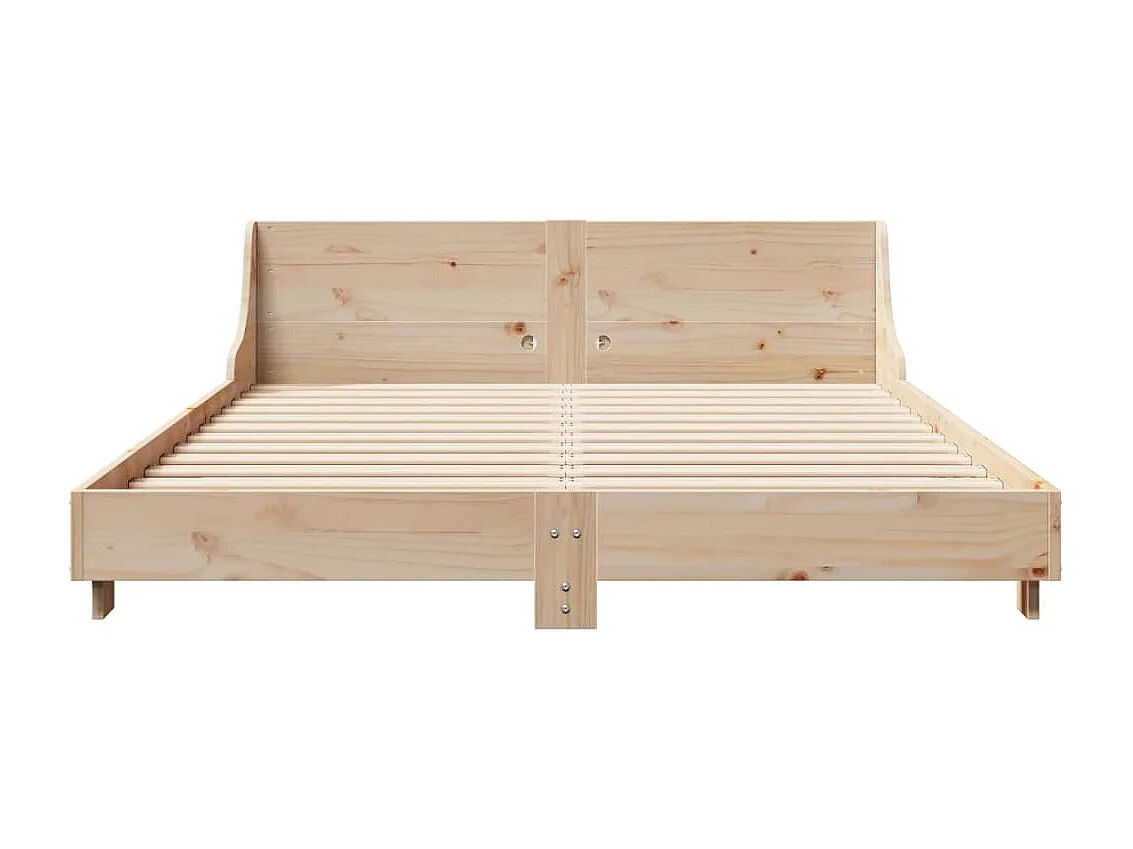 Letto senza Materasso 135x190 cm in Legno Massello di Pino