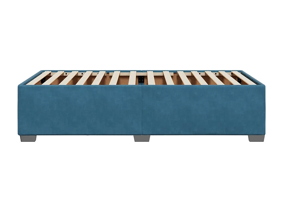 Cadre de lit sans matelas bleu 100x200 cm velours