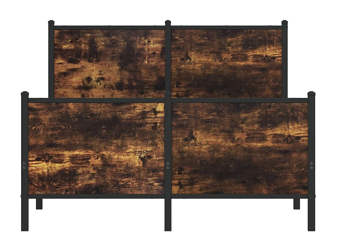 Cadre de lit en métal sans matelas chêne fumé 120x200 cm