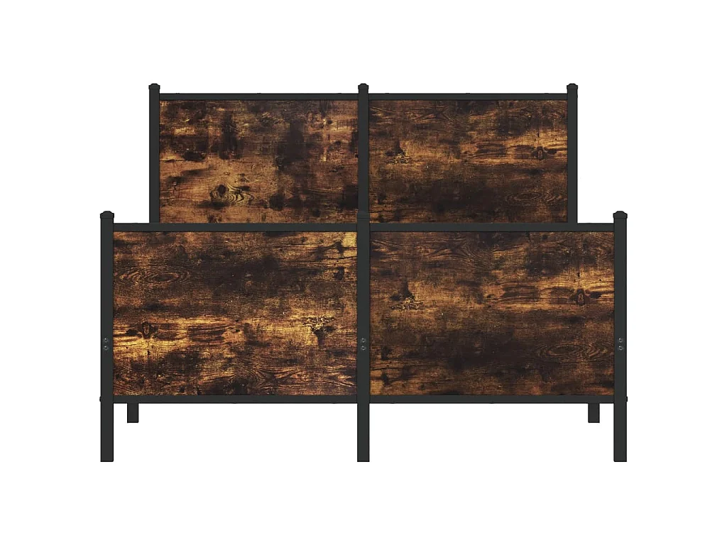 Cadre de lit en métal sans matelas chêne fumé 120x200 cm