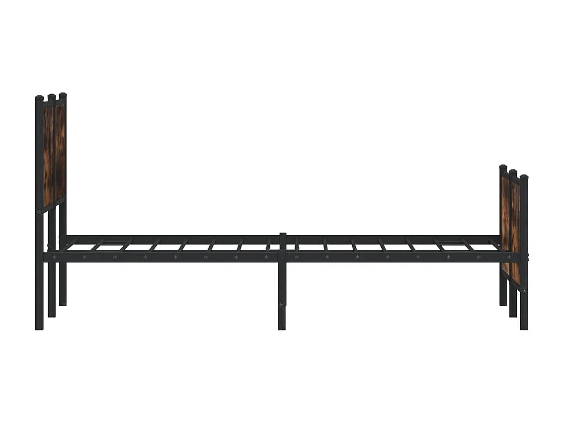 Cadre de lit en métal sans matelas chêne fumé 120x200 cm