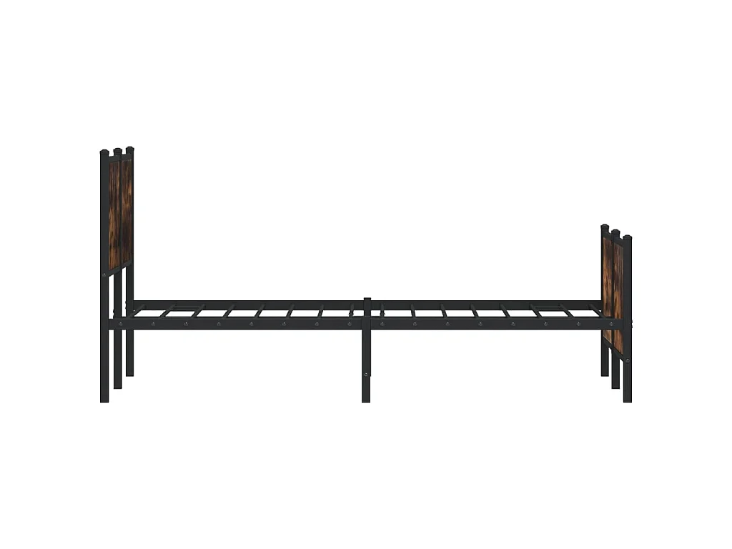 Cadre de lit en métal sans matelas chêne fumé 120x200 cm