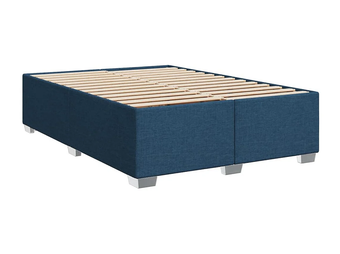 Boxspring met matras stof blauw 140x190 cm