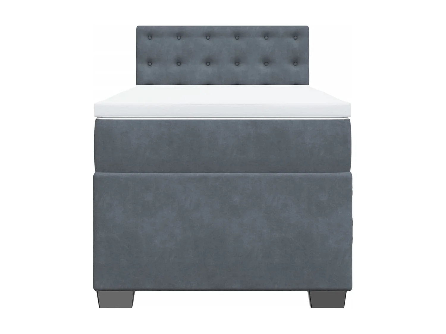 Boxspring met matras fluweel donkergrijs 100x200 cm