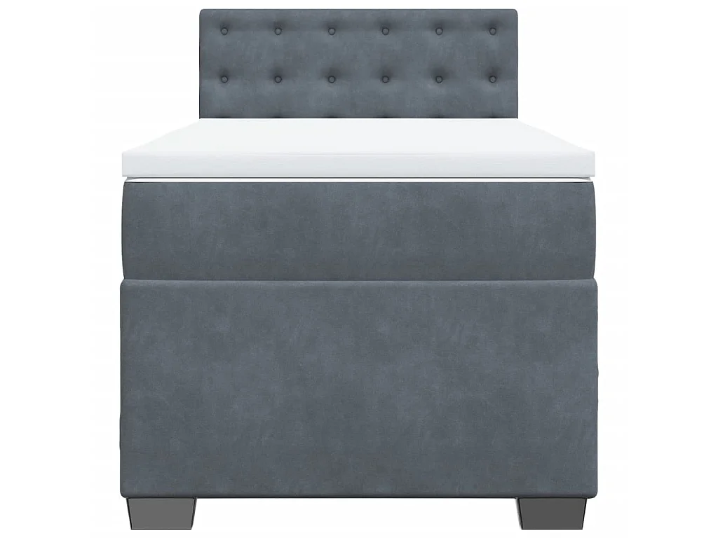 Boxspring met matras fluweel donkergrijs 100x200 cm
