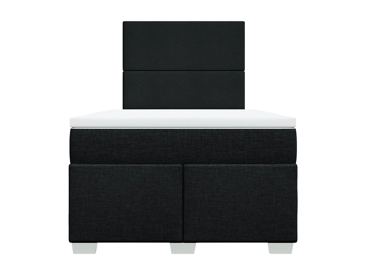 Sommier à lattes de lit avec matelas noir 120x190 cm tissu