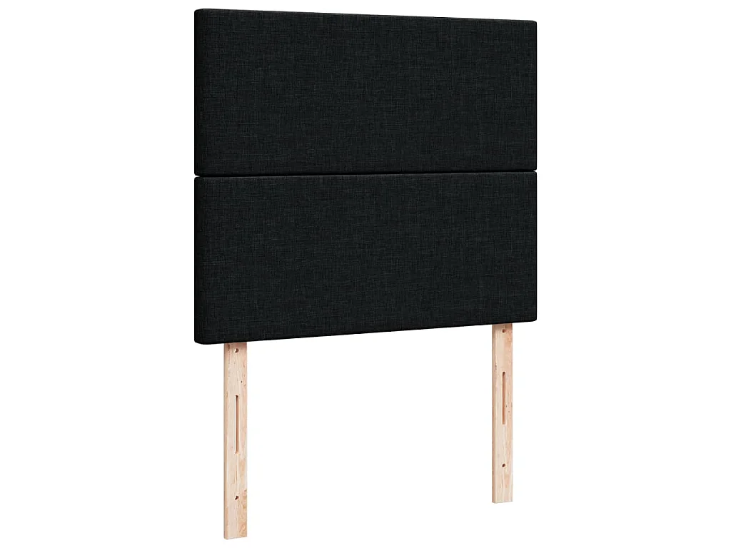 Cama box spring con colchón tela negro 120x190 cm