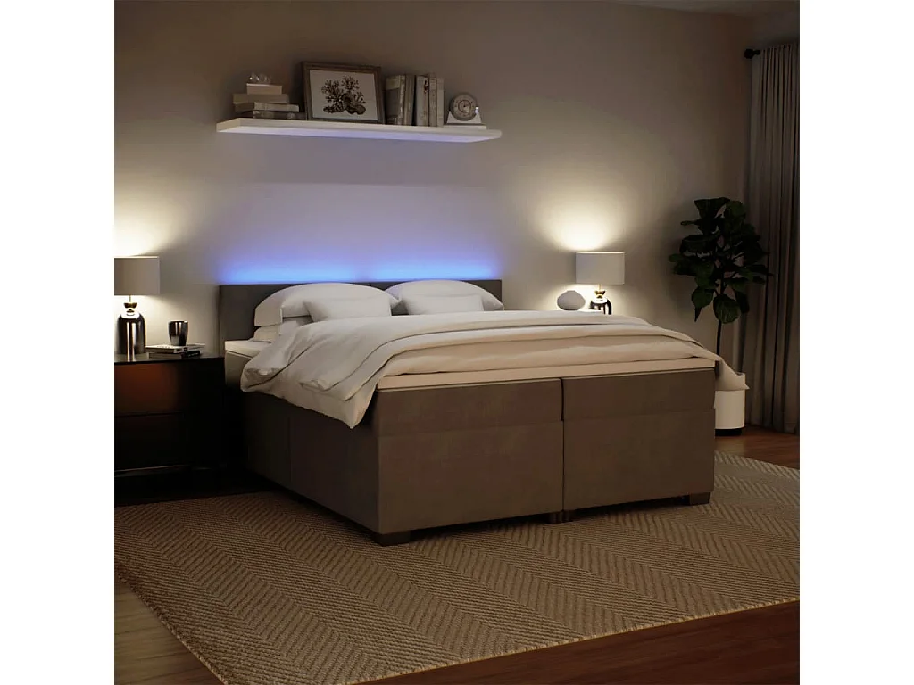 Sommier à lattes de lit et matelas Gris clair 200x200cm Velours