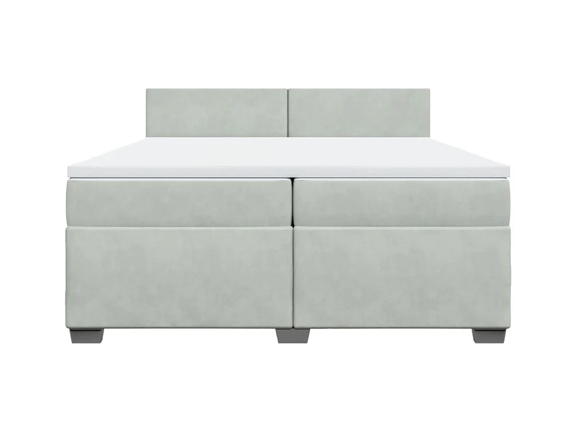Sommier à lattes de lit et matelas Gris clair 200x200cm Velours